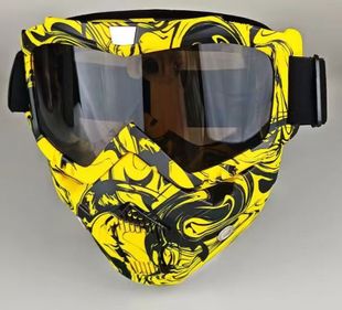 Harley Riding Mask Water Transfer Pattern Mask Halloween Skull Craniofacial Mask Removable Sand-proof Helmet