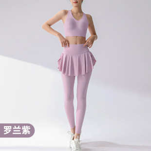 Yoga clothes suit women's fitness pants running shockproof sports underwear yoga culottes Pilates training quick-drying women