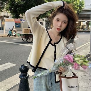 Chanel Style Sweater Coat Women's 2023 New Autumn Design Sense Niche Knitted Cardigan Loose Short Top