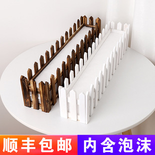 Solid Wood Fence Artificial Flower Plastic Flower-arranging Wooden Fence Flower Pot Vase Flower Basket Decorative Flower-arranging Pastoral Style