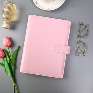 Spot a5 Loose-leaf Notebook Macaron a6 Cute Student pu Notepad Business Office Magnetic Buckle Notebook