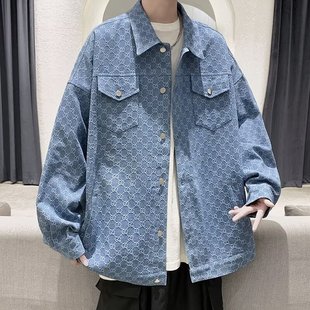 2025 Autumn New Fashion Men's Lapel Jacket Coat Full Print Fashion All-match Comfortable All-match Top