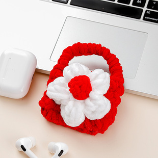 Finished earphone cover wool woven Camellia earphone bag creative Bluetooth protective cover AirPods2pro Universal