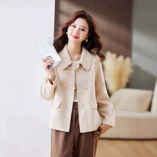 Cross-border 2024 short dragon and phoenix coat coat Korean fashion loose autumn and winter new small age-reducing wool