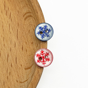 1.1cm Red Blue Snowflake Button Manhattan Two Eyes Snowflake Button Shirt Cardigan Sweater Trim