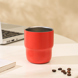 Foreign trade supply 304 stainless steel step cup color juice coffee cup outdoor double insulated mouth cup