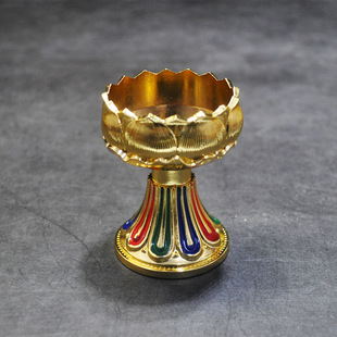 Lotus Butter Lamp Holder Buddha Front Lights Changming Bodhisattva Candle Holder Household Ornaments Buddha Seven-Star Lamp Base
