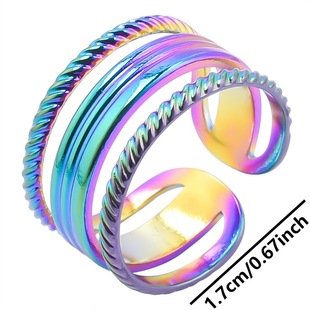 Europe and the United States cross-border ring men and women cold wind niche simple non-fading open stainless steel ring wholesale