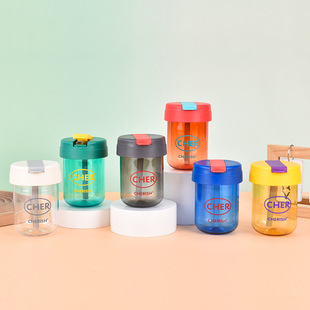 Summer small Mini Ton Cup high-looking girl student office straw Cup outdoor portable plastic cup wholesale