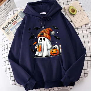 Halloween Ghost Pumpkin Bat Hoodies For Women Hoodies