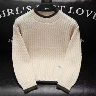 Twist Sweater Men's Japanese Style Trendy Thickened Loose Lazy Style Sweater Coat Trendy Brand Autumn and Winter Sweater