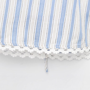 DEEABAE 2025 Spring Women's Contrast Color Stripe Neck Lace Stitching Lace Sling UYL250