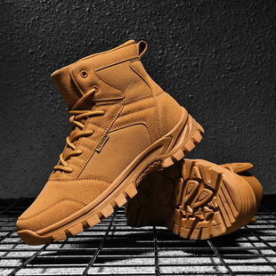 Cross-Border Large Size Tactical Boots Men's High-Top Hiking Boots Cross-Country Boots Desert Boots Men's Amazon Field Boots Men