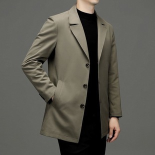 Trendy New Casual Comfortable Windbreaker Men's Mid-length Loose plus size Suit Top Men's Jacket Business Men's Wear