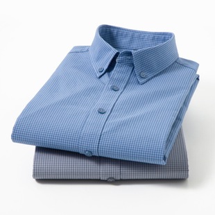 2024 Spring New% cotton shirt Xinjiang cotton anti-wrinkle non-Pilling long sleeve shirt for middle-aged dad