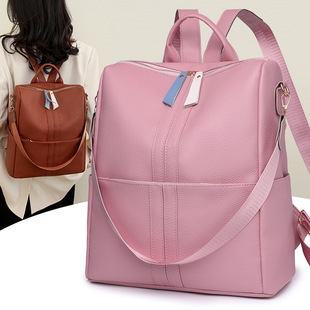 Cross-border bag new women's backpack anti-theft commuter business versatile high-grade retro pu backpack leather Women's