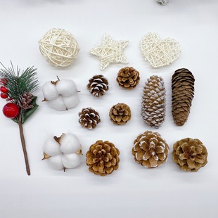 Natural Dried Pine Cone Christmas Tree DIY Decorative Material Arrangement Cotton Floriculture Garments Flower bouquet Accessories Photography Props