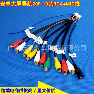 Handheld News Public Edition Scheme Car Android Large Screen Navigation 20P Pin Plug RCA Video Audio AUX Line Card Slot Line