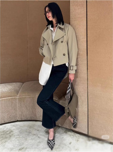 Nanyou Women's 2025 Spring and Summer New Maillard Lapel Trenchcoat Women's High-end Korean Style Loose Casual Short Coat