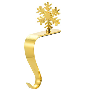 2024 e-commerce hot sale Golden Hook S hook fireplace socks hook Christmas snowflake hook