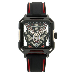 Square Foreign Trade Mecha Warrior Men's Watch Waterproof Luminous Polygon Hollow Silicone Strap Sport Quartz Watch