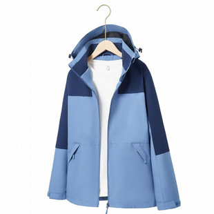 Camel same color matching jacket men's and women's same custom outdoor waterproof windproof overalls windbreaker printed logo