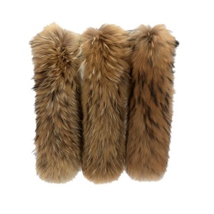 Super large raccoon fur collar fox real fur single sale down jacket pike clothing universal hat collar fur fur wool strip for men and women