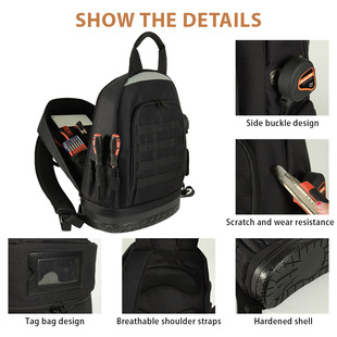 Hard Bottom Backpack Kit Durable Waterproof Large Capacity Oxford Cloth Electrical Maintenance Storage Bag