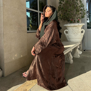 Loriya2024tiktok e-commerce fashion stitching dubai turkish elegant robe abayaLR817