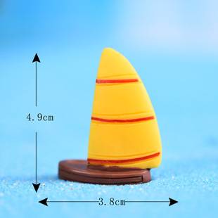 Micro Landscape Resin Ornaments Mediterranean Water Ocean Style Single Sailboat INS Style White Creative Crafts Ornaments