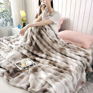 Cross-border Printing Tie-dyeing Bubble Velvet Blanket Office Lunch Break Blanket Coral Velvet Thickened Blanket Foreign Trade Compressible