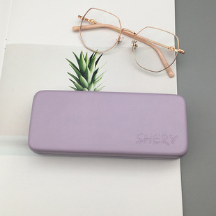Xinhe County Xinxing Glasses Box Factory Wholesale Plain Leather Large Glasses Box Can be Larged Frame Round Frame Compression Resistance