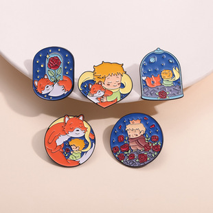 Fairy tale style brooch Fantasy Prince Fox creative metal badge clothing accessories collar pin boutique gift