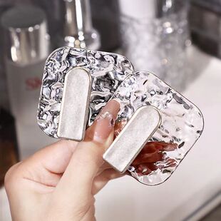 Water Ripple Light Luxury Acrylic Strong Seamless Hook Bathroom Door Rear Hook Viscose Punch-Free Wall Hook