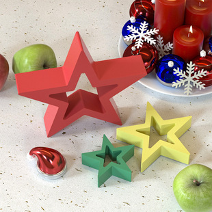 New three-dimensional hollow five-pointed star candle mold DIY resin star drop glue ornaments mold wholesale