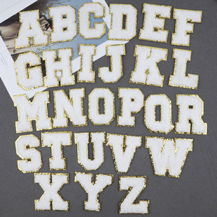 8cm English Letter Embroidery Cloth Sticker Towel Embroidery Patch Digital Clothes Zhang Zi Computer Embroidery Label Embroidery Sticker