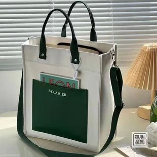 Original homemade zipper style three-dimensional canvas bag student lunch box bag simple casual portable messenger bag