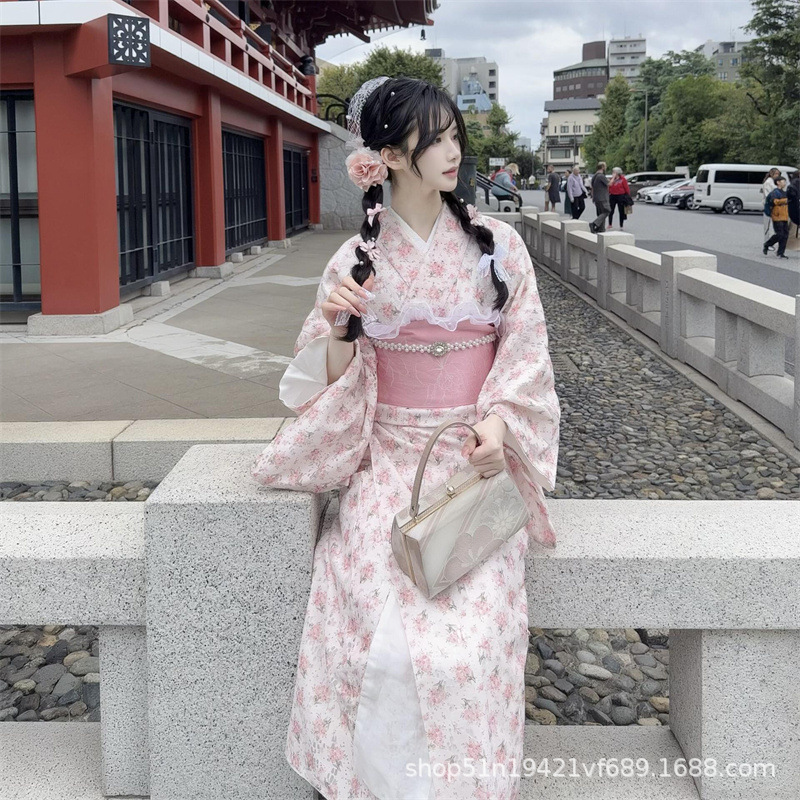 New Photo Studio Japanese-Style Kimono Yukata Traditional Improved Retro Japanese Girl Photo Shoot Photography Clothing Set