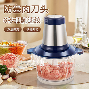 110V American Standard Meat Grinder 2L Household Stainless Steel Stuffing Machine 300W High Power Meat Grinder Garlic Machine