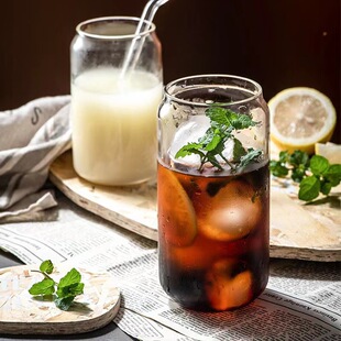 Internet Celebrity Coke Cup Borosilicate Glass Water Cup Simple Milk Tea Cup Juice Cup Household Breakfast Cup Creative Suction Cup