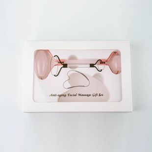 Cross-border hot sale natural pink jade face massage board wholesale body universal meridian neck roller massager