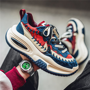 Men's Shoes Spring New Teenager Fashion Explosions Sports Leisure All-match Thick-soled Wear-resistant Men's Torre Trendy Shoes