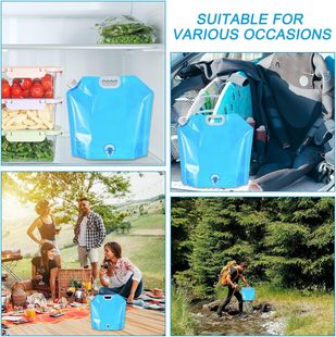 Outdoor Large Capacity Portable Folding Car Water Bag Mountaineering Faucet 10L Plastic Bucket Camping Water Bag