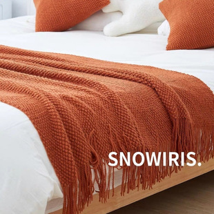 Morandi Knitted Blanket Homestay Bed End Towel Blanket Bed Towel Living Room Nap Blanket Light Luxury Sofa Blanket
