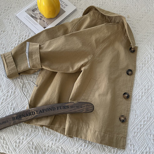 [Mountain View] boys windbreaker 2025 spring new boys and girls cotton embroidered coat children's long coat