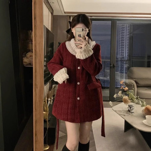 Xiao Xiang Style Red New Year's War Robe Suit Coat Women's Spring Wear Small Waist Elegant Wear Super Nice Jacket