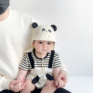 Baby Sunshade Hat Summer Big Brim Shawl Fisherman Hat Cute Bear Breathable Quick-drying Baby Sunscreen Hat Neck Protection