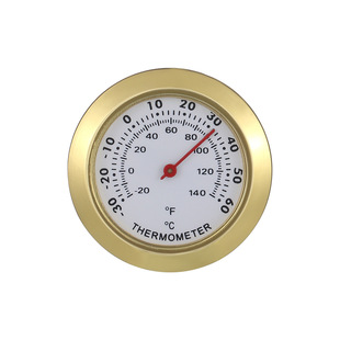 Mini round thermometer liner tea box desk calendar Fahrenheit Celsius embedded hygrometer pointer instrument thermometer