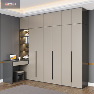 Wardrobe Simple Modern Master Bedroom Three-and Four-Door Internet Popular Dressing Table and Counter Side Cabinet Home Bedroom Small Apartment Large Wardrobe