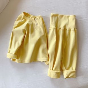 Children's Thermal Underwear suit Boys' and Girls' High Waist Belly Protection Autumn Clothes Autumn Trousers Baby Children's Boneless Chun